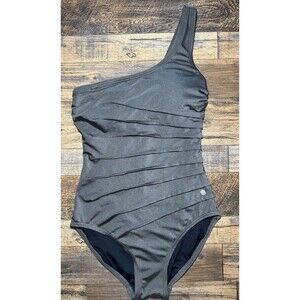 Calvin Klein One Piece Swimsuit Brown Shimmer One Strap Size 4